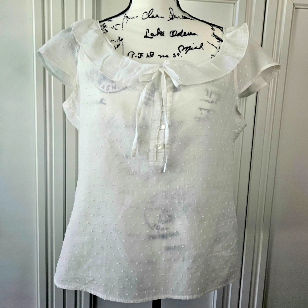 white 100% cotton blouse